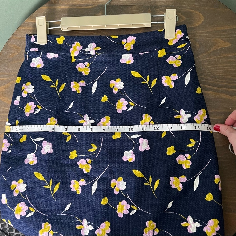 Boden Martha Pencil Skirt Women's 2 Reg Floral Navy Blue Lined Career Back Zip - Picture 7 of 9